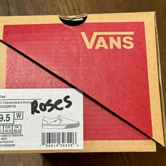 Vans Custom Classic Slip-on Checkerboard Roses - Picture 8 of 8